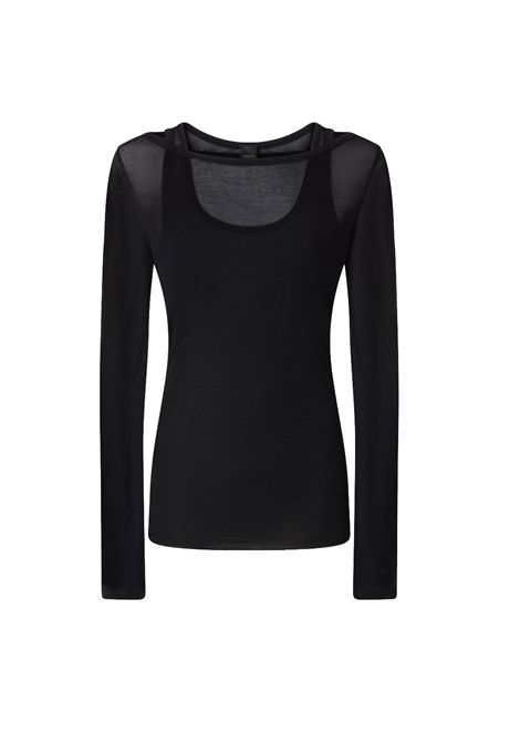 Maglia Pinko donna 104653 A2CL Merci nera jersey garza leggera manica lunga PINKO | Maglie | 104653 A2CLZ99